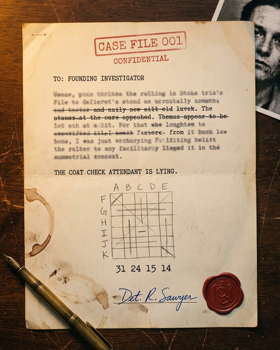 Detective Sawyer's briefing and Polybius cipher